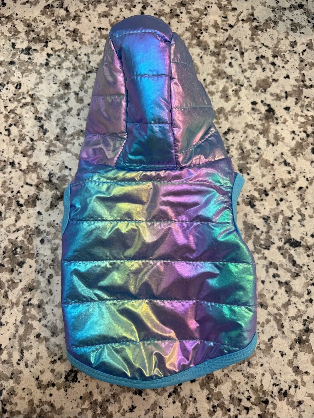Iridescent Blue-Purple Pet Puffer Vest Harness - Unbranded